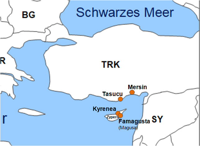 Karte Fhrstrecken Fhrrouten via Akgunler Denizcilik
