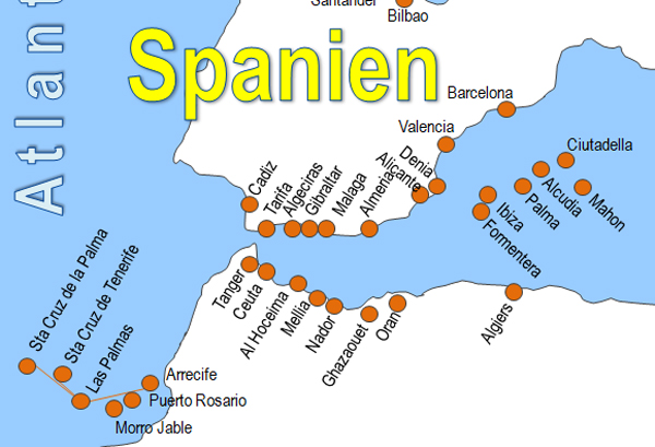 Karte Fhre von und nach Alicante
