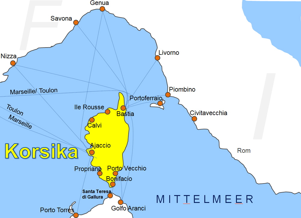 Karte F�hren in der Nordsee, Ostsee und im Mittelmeer online buchen