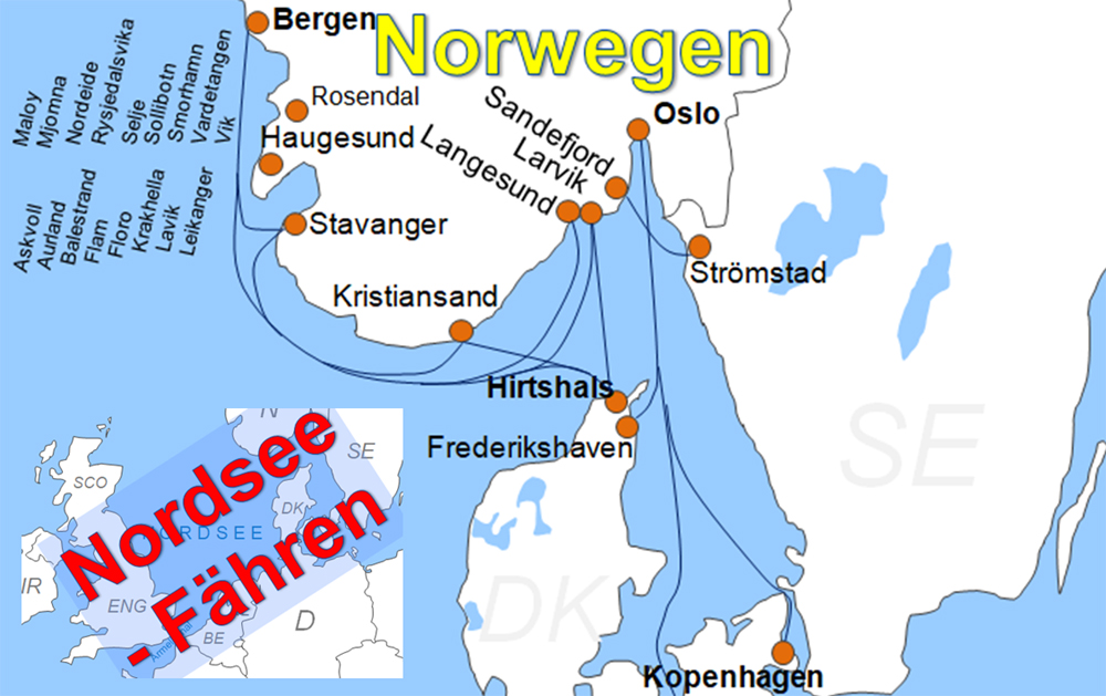 Karte F�hren in der Nordsee, Ostsee und im Mittelmeer online buchen