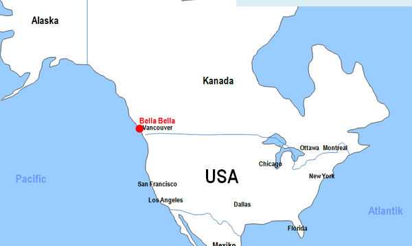 Karte Fhren von und nach Bella Bella