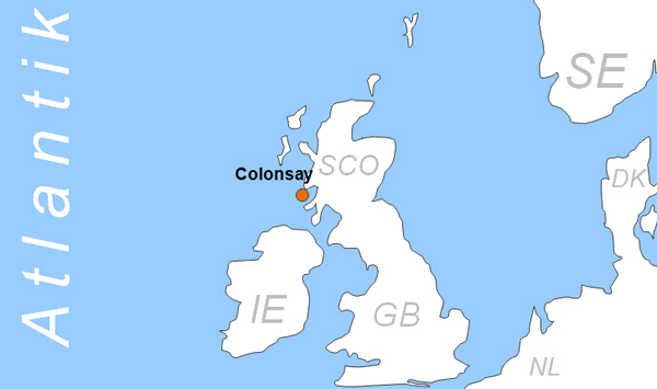 Karte Fhren von und nach Colonsay