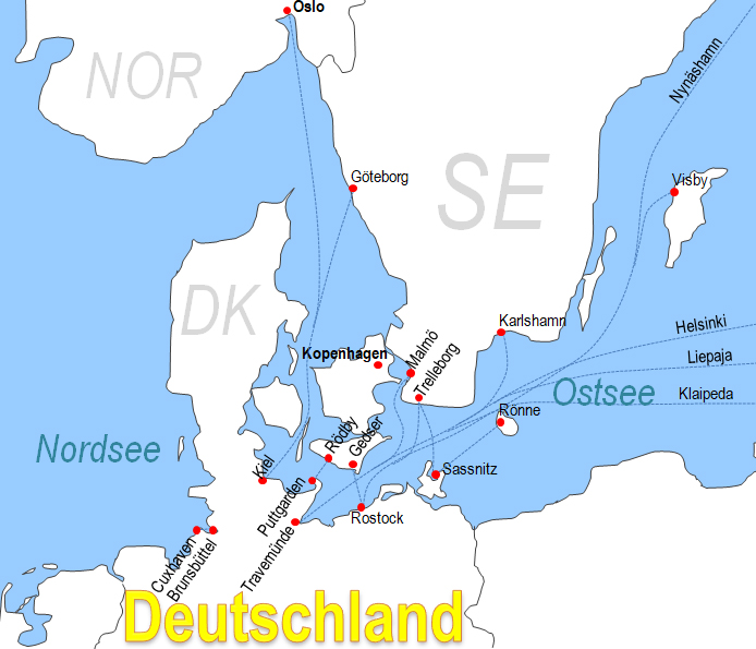 Karte Fhren von und nach Karlshamn