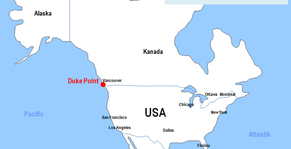 Karte Fhren von und nach Duke Point