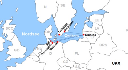 Karte F�hren nach Litauen