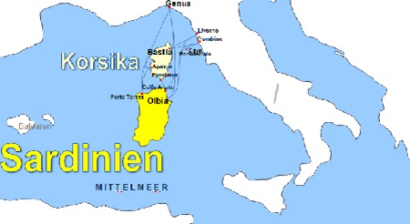 Karte F�hrverbindungen mit der Reederei Moby Lines