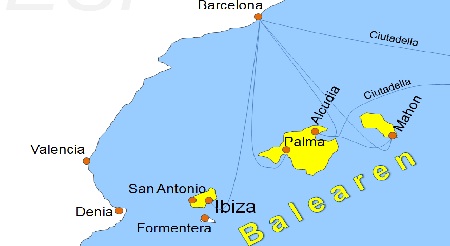 Karte F�hrverbindungen mit der Reederei Trasmed