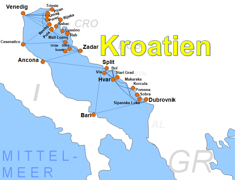 Karte Fhren von und nach Porec