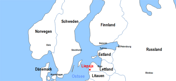 Karte Fhren von und nach Liepaja
