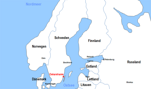 Karte Fhren von und nach Oskarshamn