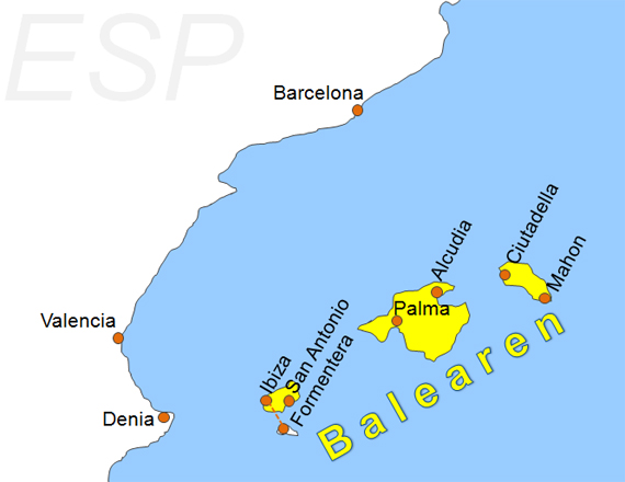 Karte Fähren Überfahrten mit der Fähre nach Palma de Mallorca Fährzeiten Fahrplan der Fähren