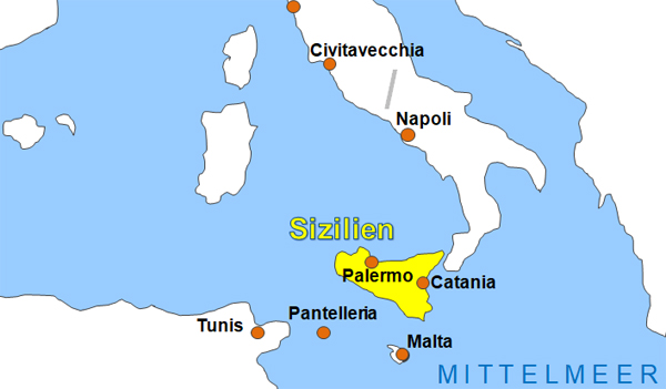 Karte Fhren von und nach Pantelleria