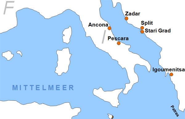 Karte Fhren von und nach Pescara