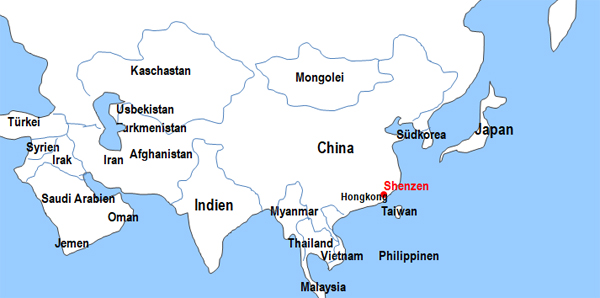 Karte Fhren von und nach Shenzen