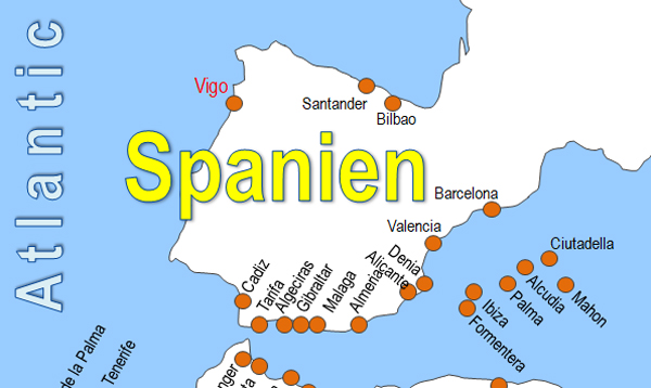Karte Fhren von und nach Vigo