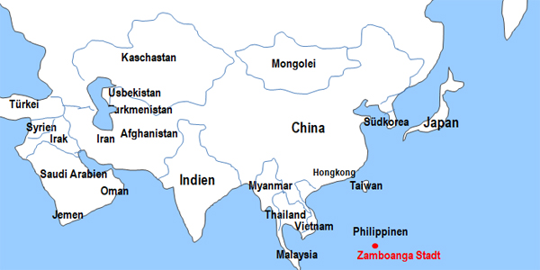 Karte Fhren von und nach Zamboanga Stadt