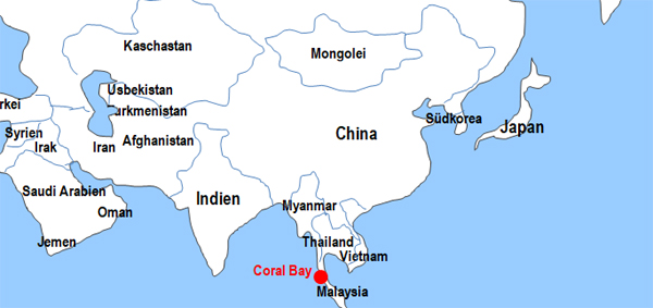 Karte Fhren von und nach Coral Bay